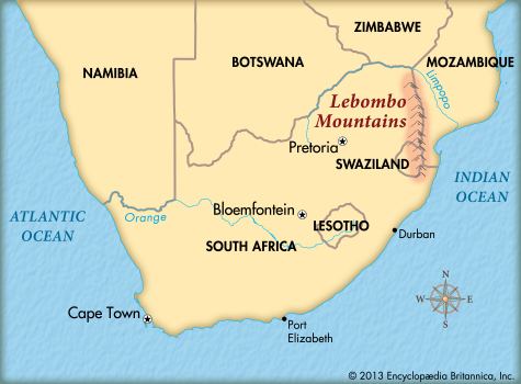 Lebombo Mountains Lebombo Mountains map Kids Encyclopedia Children39s Homework