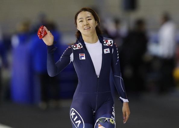 Lee Sang-Hwa at the women's 500 m Division A race during the Essent ISU World Cup Speed Skating on December 3, 2011 in Heerenveen, Netherlands