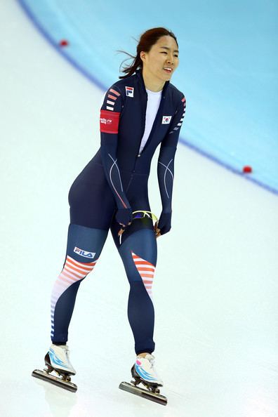 Lee Sang hwa at the Adler Arena during the 2014 Sochi Winter Olympics