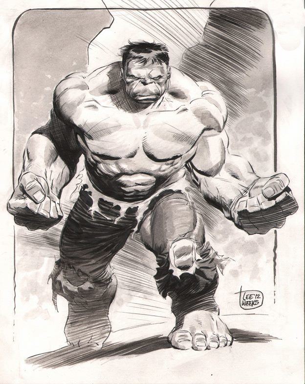 Lee Weeks The Incredible Hulk Commission Art by Lee Weeks STATUE