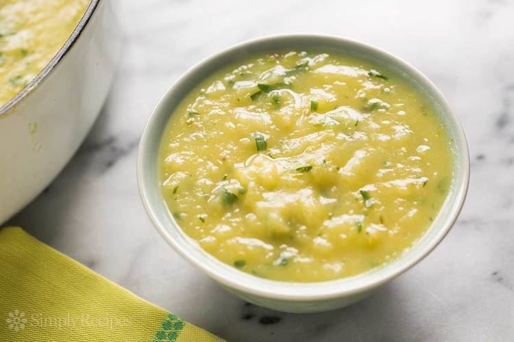 Leek soup Potato Leek Soup Recipe SimplyRecipescom