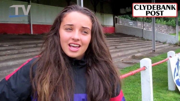 Leigh Nicol wearing a red and blue jacket