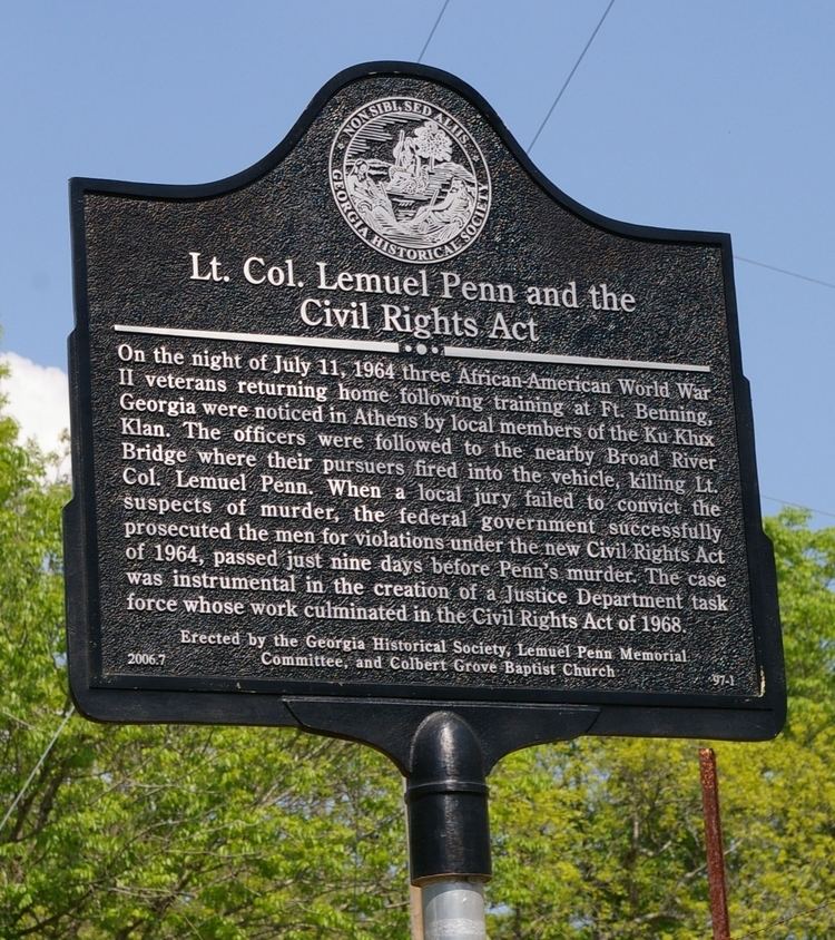 Lemuel Penn Southern Graves Lemuel Penn and the Civil Rights Act