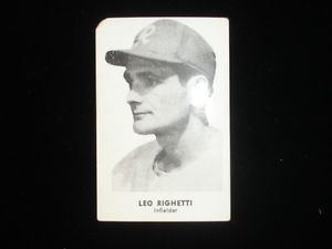 Leo Righetti 1956 Seattle Rainiers Popcorn Leo Righetti Minor League 2x3