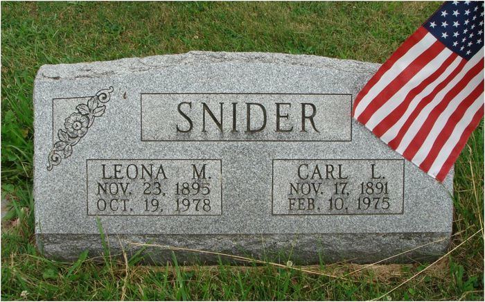 Leon Snider Carl Leon Snider 1891 1975 Find A Grave Memorial