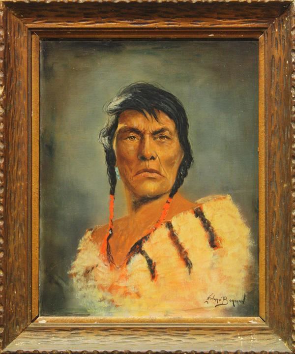 Leonard Borman Painting Leonard Borman Indian Warrior