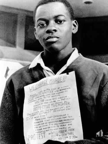 Leonard Deadwyler African American Youth Protests the Police Killing of Leonard
