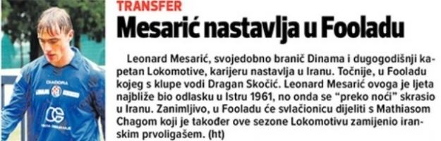 Leonard Mesarić Leonard Mesari potpisao za Fooladu Novosti Hrvatska udruga