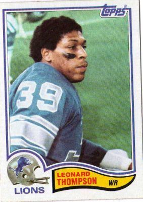 Leonard Thompson (American football) DETROIT LIONS Leonard Thompson 352 TOPPS 1982 NFL American