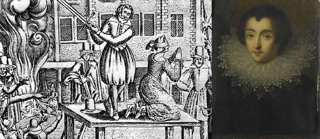On the left is the execution of Anna Göldi while on the right is the portrait of Leonora Dori