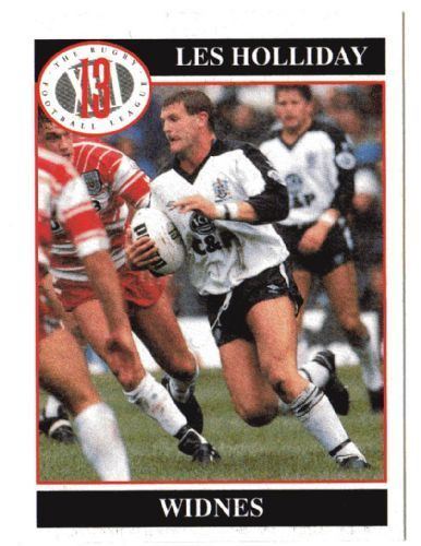 Les Holliday WIDNES Les Holliday 116 MERLIN 1990 s Rugby League Trading Card