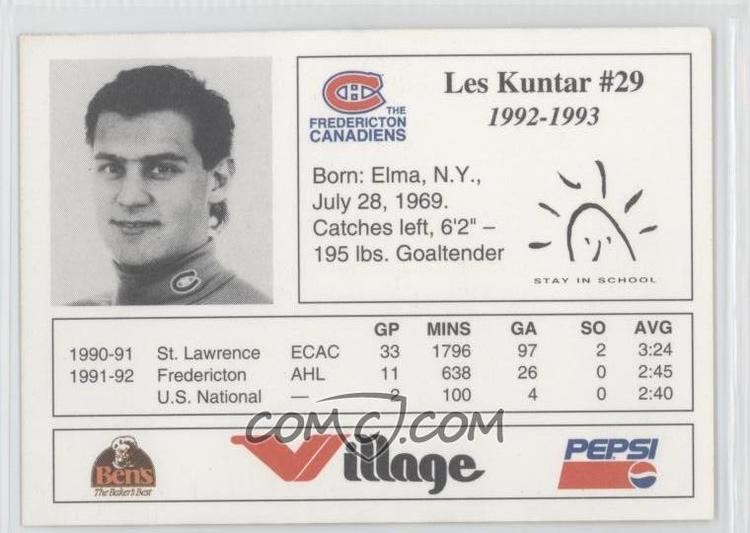 Les Kuntar 199293 PepsiBen39s Bread Fredericton Canadiens 29 Les