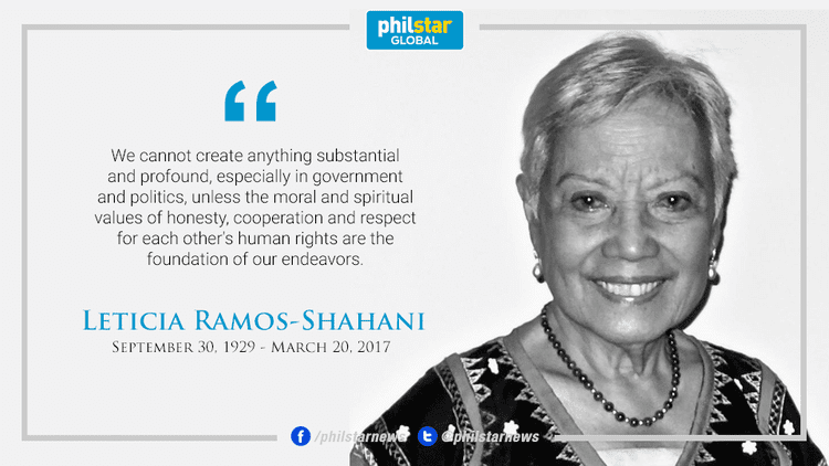 Leticia Ramos-Shahani Leticia RamosShahani womens rights champion and exsenator