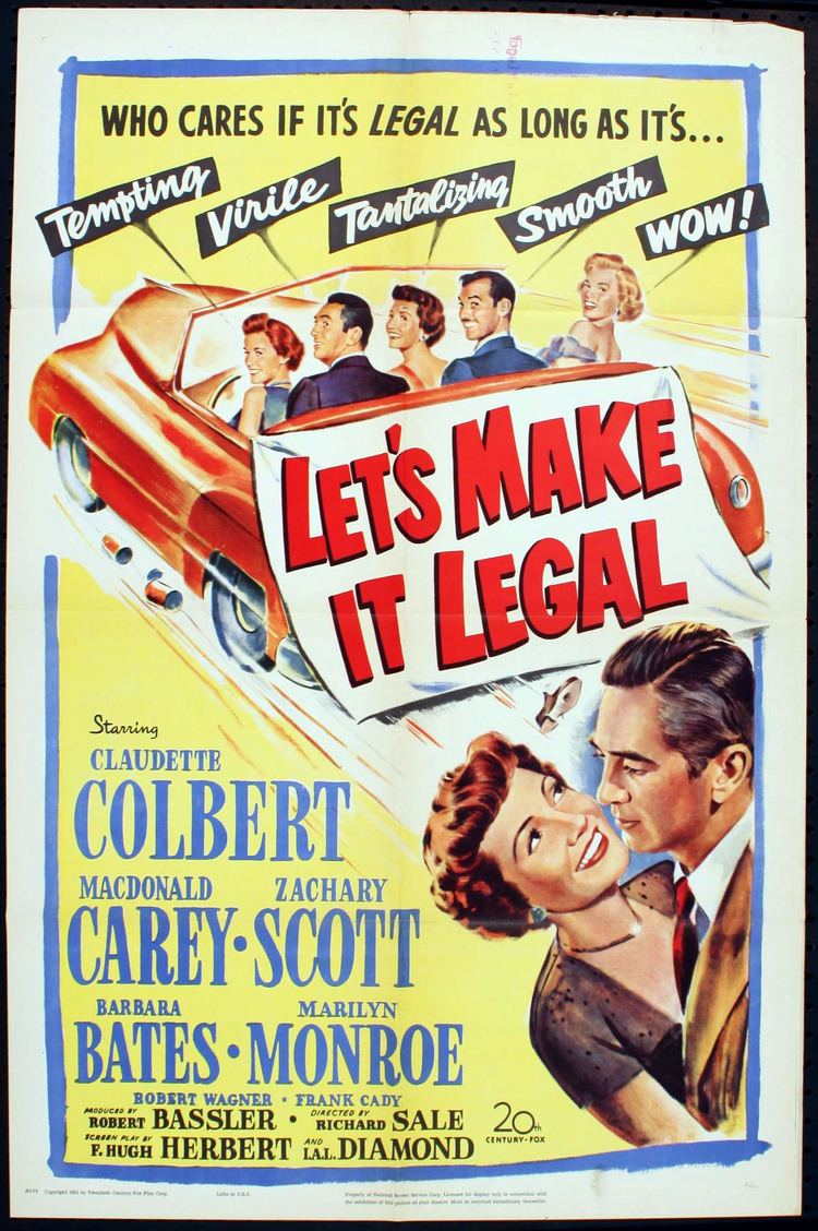 Let's Make It Legal Lets Make It Legal US Movie Poster 1951 Marilyn Monroe Lets