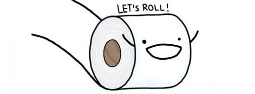 A toilet paper roll