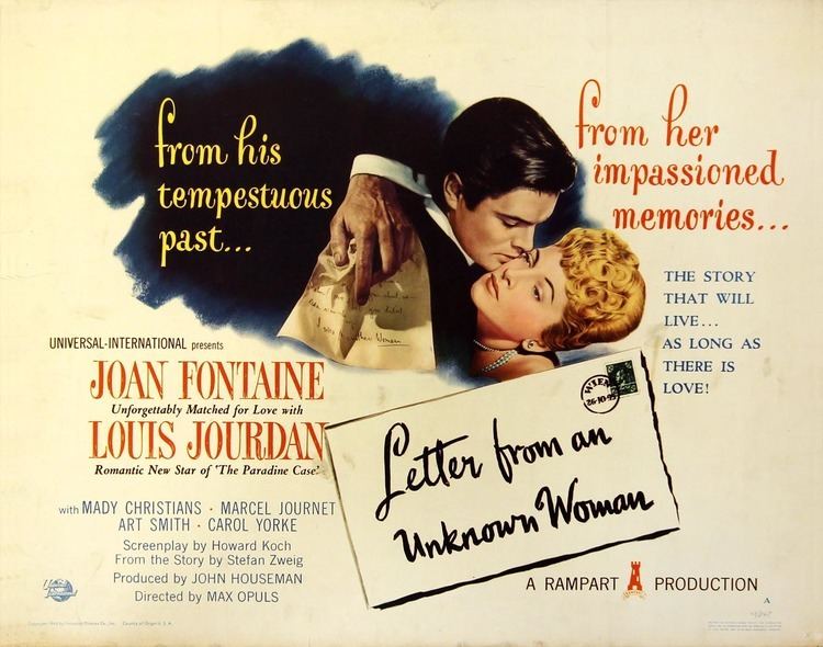 Letter from an Unknown Woman (1948 film) 1948 Letter from an Unknown Woman Film 1940s The Red List