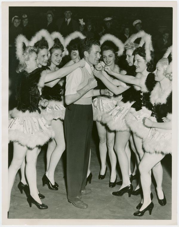 Lew Jenkins Sports Boxing Lew Jenkins with showgirls NYPL