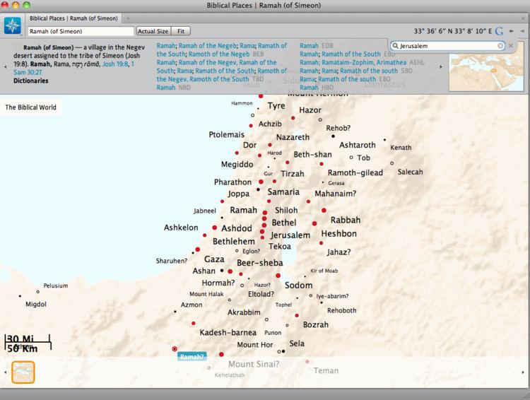 Libnah Find feature in Biblical Places does not highlight matches on map as