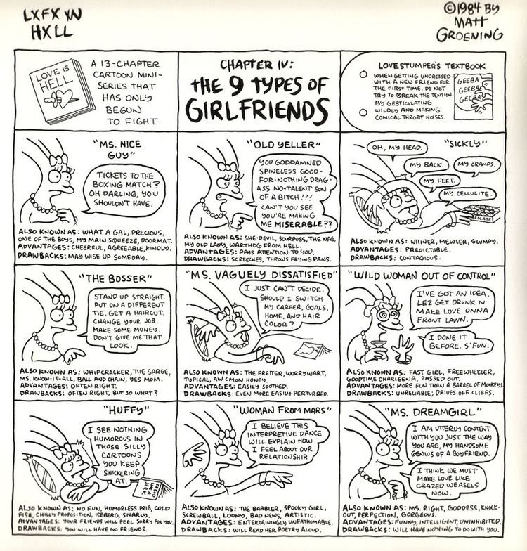 Life in Hell Matt Groening39s Life in Hell The Nine Types of Girlfriends funny