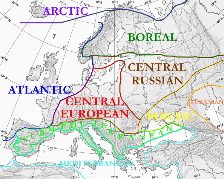 Life zones of the Mediterranean region