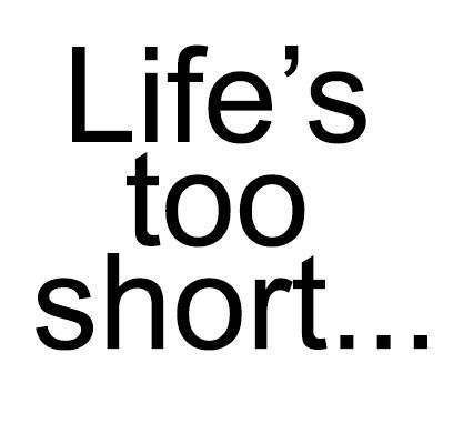 Life's Too Short Life is too short for regrets and to hold grudges Scaffy