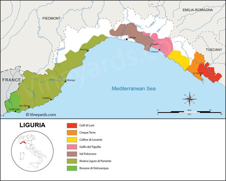 Liguria wine Italy Map of Vineyards Wine Regions