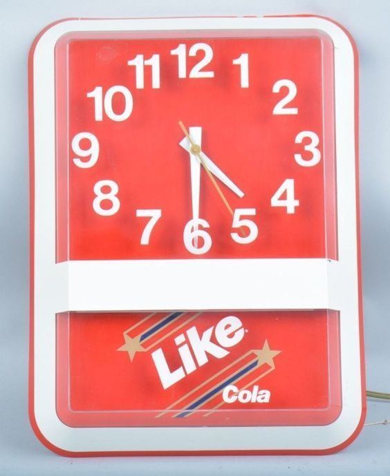 Like Cola Vintage 198039s LIKE Cola 7UP Soda Wall Clock Lighted Ad Sign