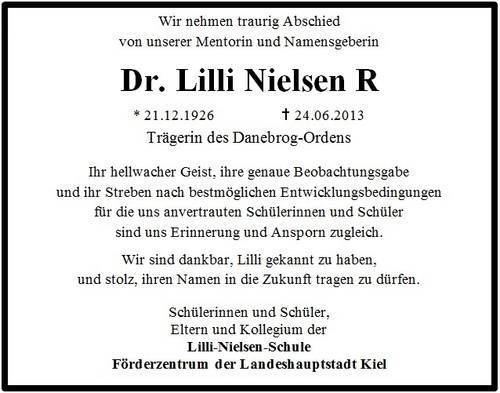 Lilli Nielsen Lilli Nielsen Schule Dr Lilli Nielsen R