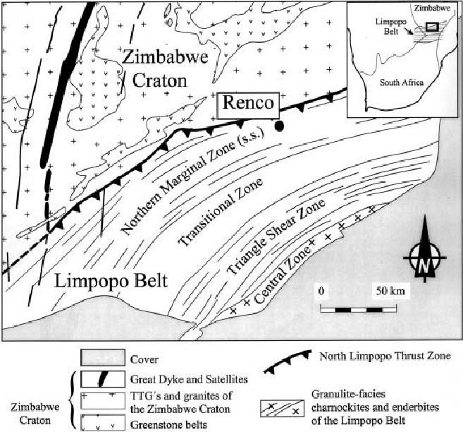 Limpopo Belt Location of the Limpopo Belt in southern Africa inset and