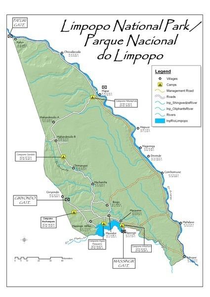 Limpopo National Park Limpopo National Park Map limpopo mappery