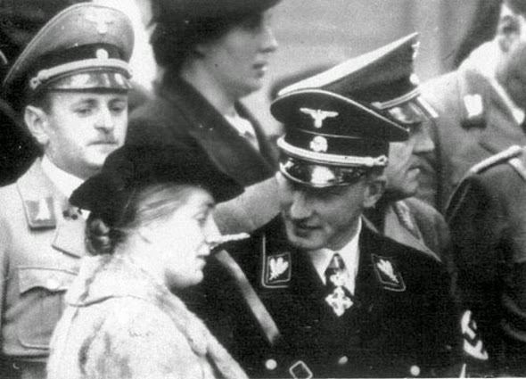 Lina Heydrich and Reinhard Heydrich wearing his uniform