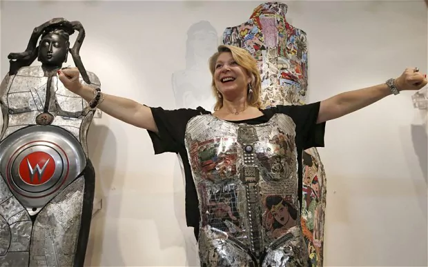 Linda Stein (artist) Inspired by Wonder Woman the art of armour Telegraph