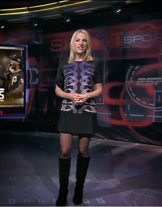 Lindsay Czarniak ESPN39s Lindsay Czarniak Is Sporty In Black Suede boots