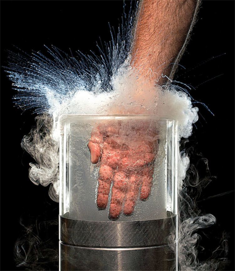 Liquid nitrogen Gray Matter In Which I Fully Submerge My Hand in Liquid Nitrogen