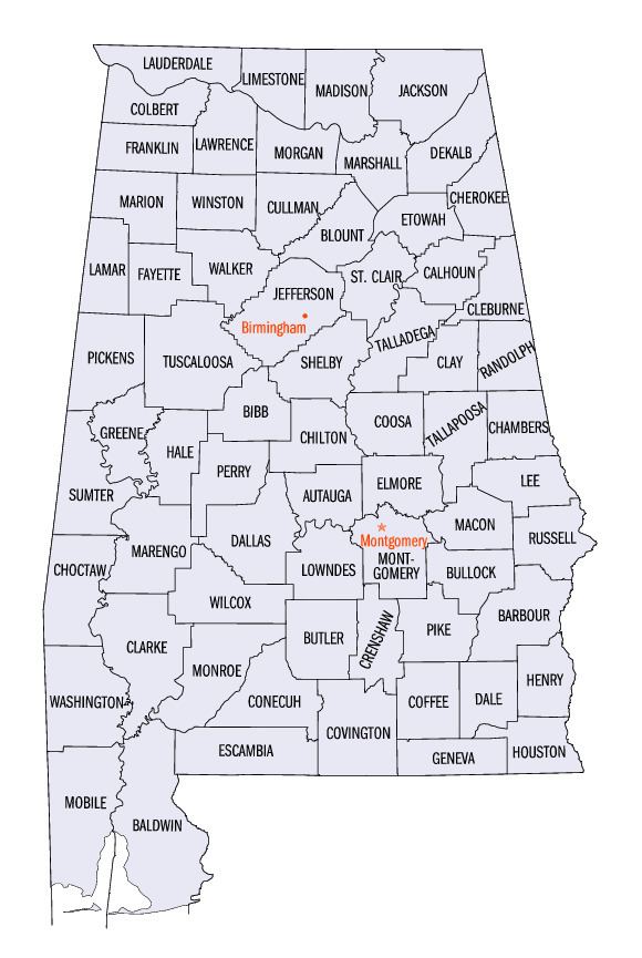 List of counties in Alabama