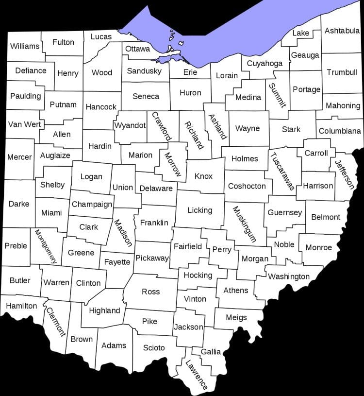 List of counties in Ohio