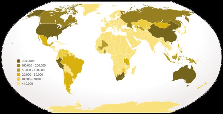 List of countries by gold production