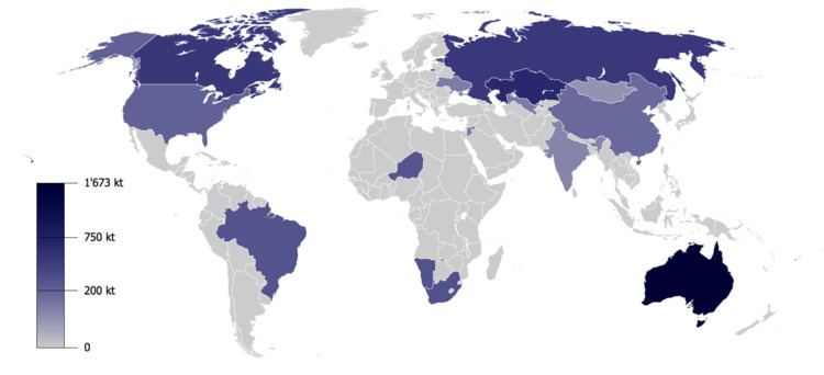 List of countries by uranium reserves