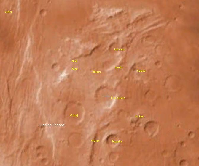 List of craters on Mars: H-N