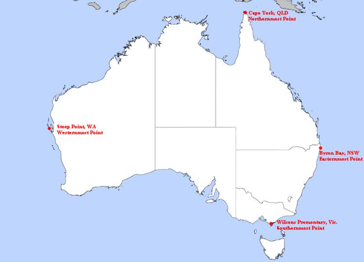 List of extreme points of Australia