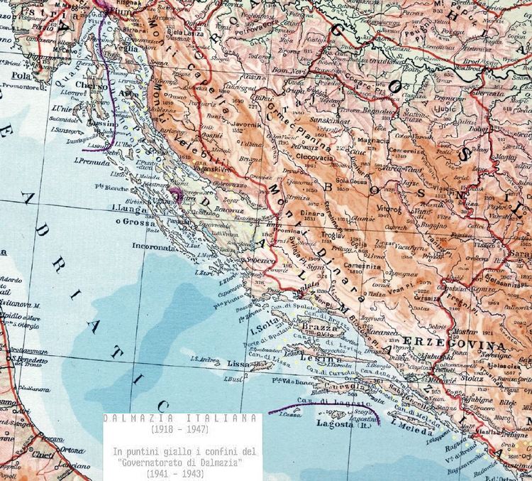 List of Italian exonyms in Dalmatia