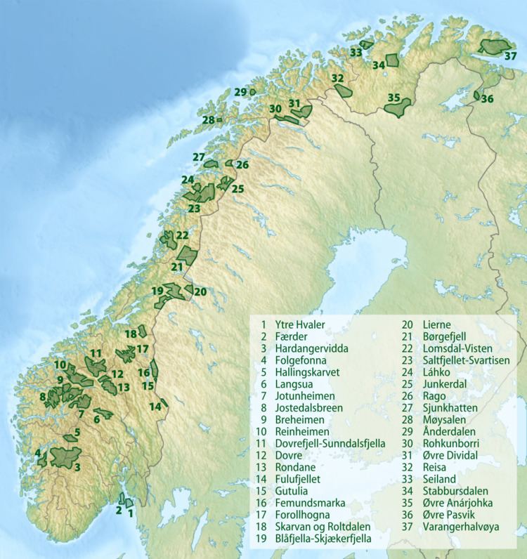 List of national parks of Norway