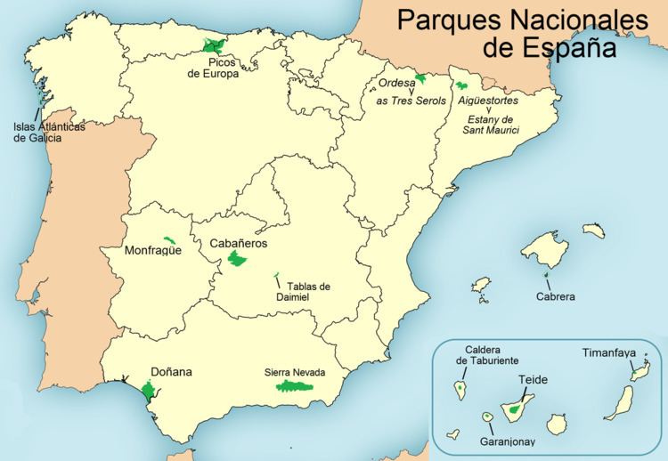 List of national parks of Spain and their relationship to sites of community importance