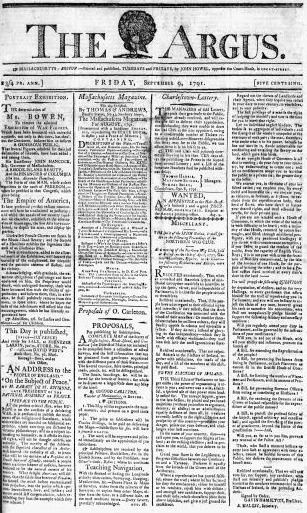 List of newspapers in Massachusetts in the 18th century