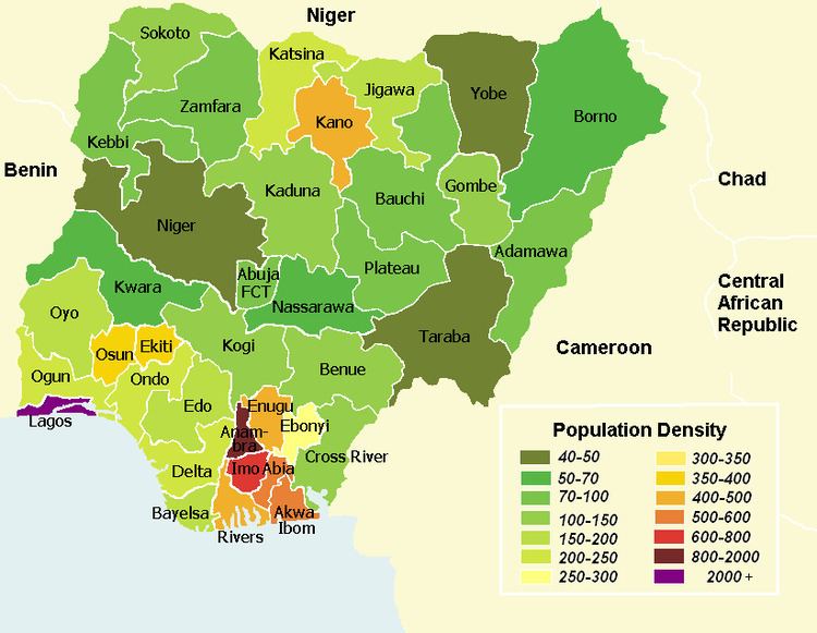 List of Nigerian states by population