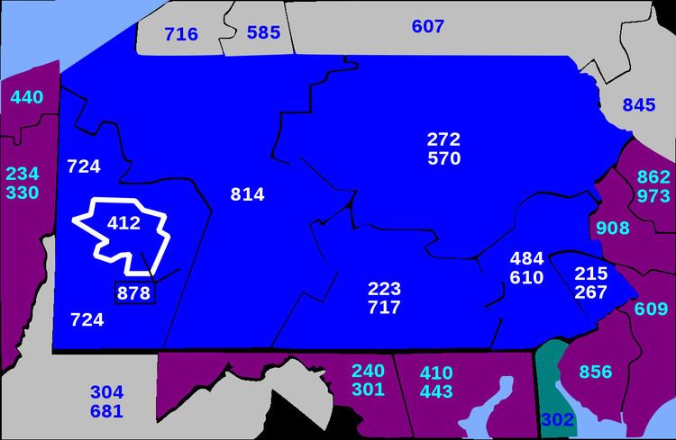 List of Pennsylvania area codes