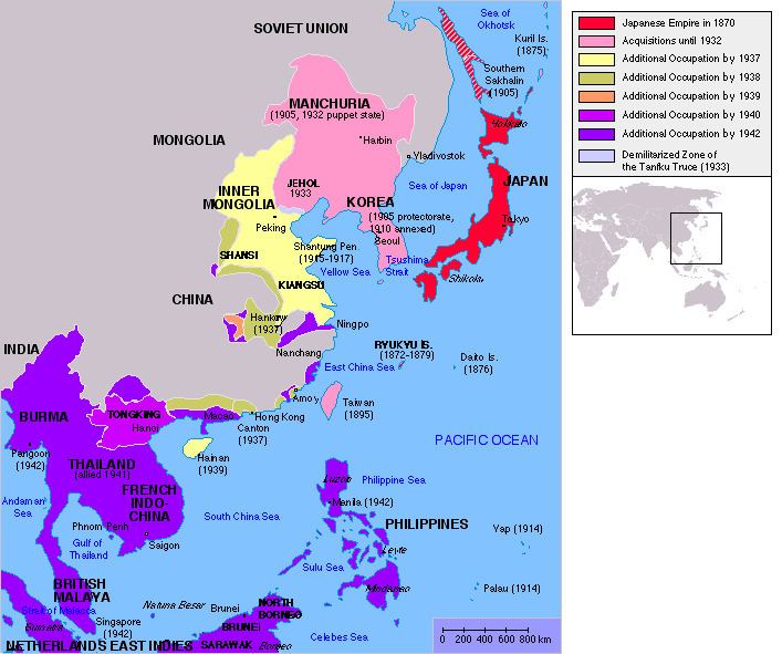 List of territories occupied by Imperial Japan