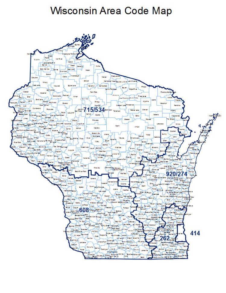 List of Wisconsin area codes
