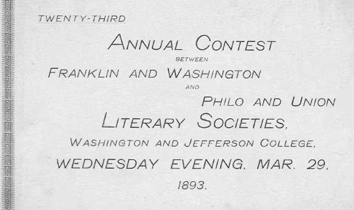 Literary societies at Washington & Jefferson College