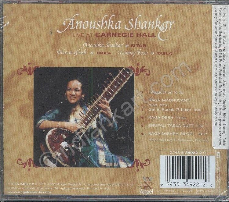 Live at Carnegie Hall (Anoushka Shankar album) wwwindiankartcomimgproductsback23964jpg